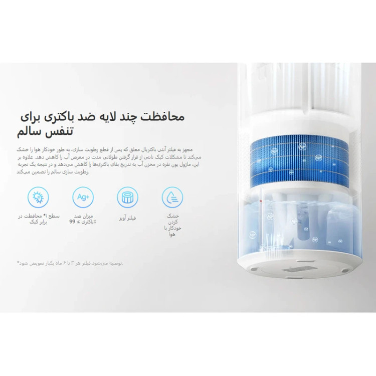دستگاه بخور سرد و رطوبت ساز هوشمند شیائومی مدل Smart Evaporative Humidifier